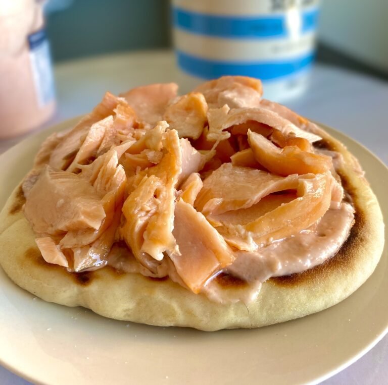 Oven Roasted Salmon on Pita