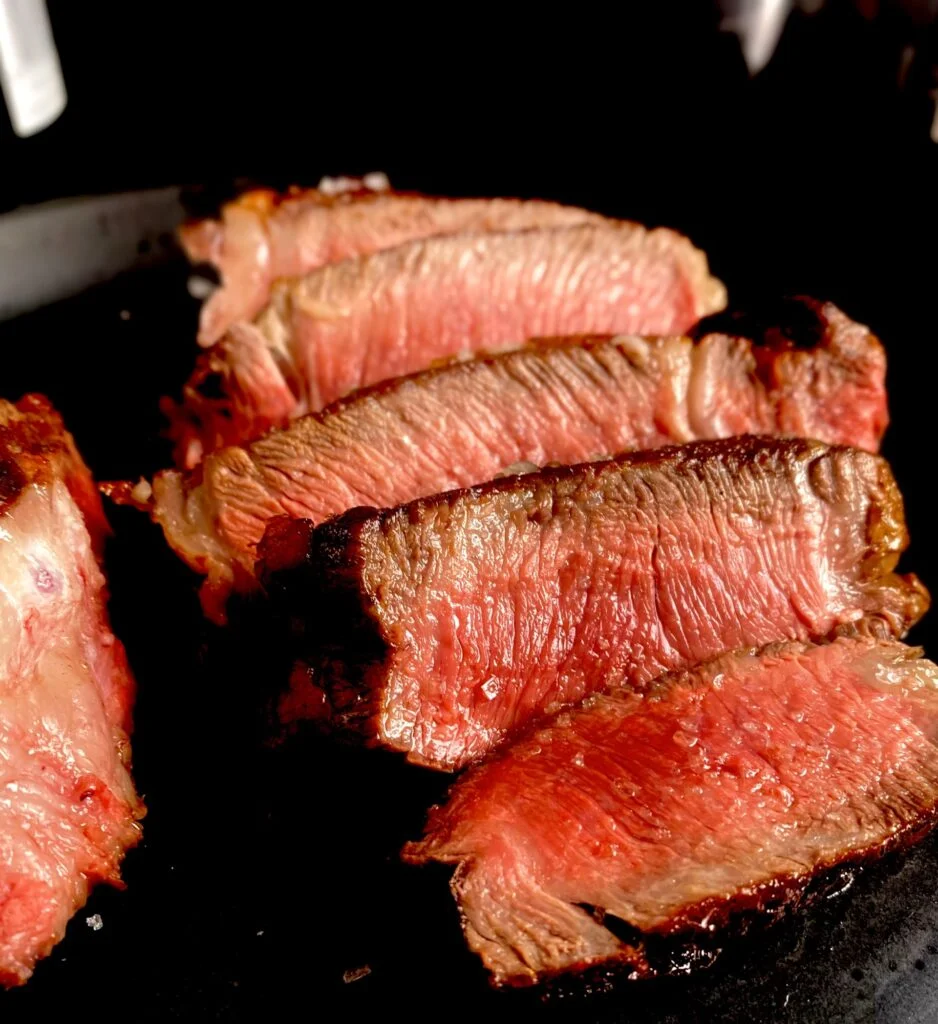 Reverse Seared Ribeye Steak close up