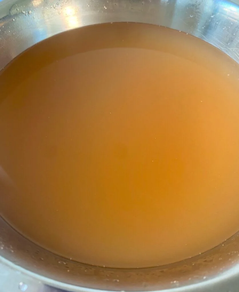 Vegetable Stock after straining Vegetables