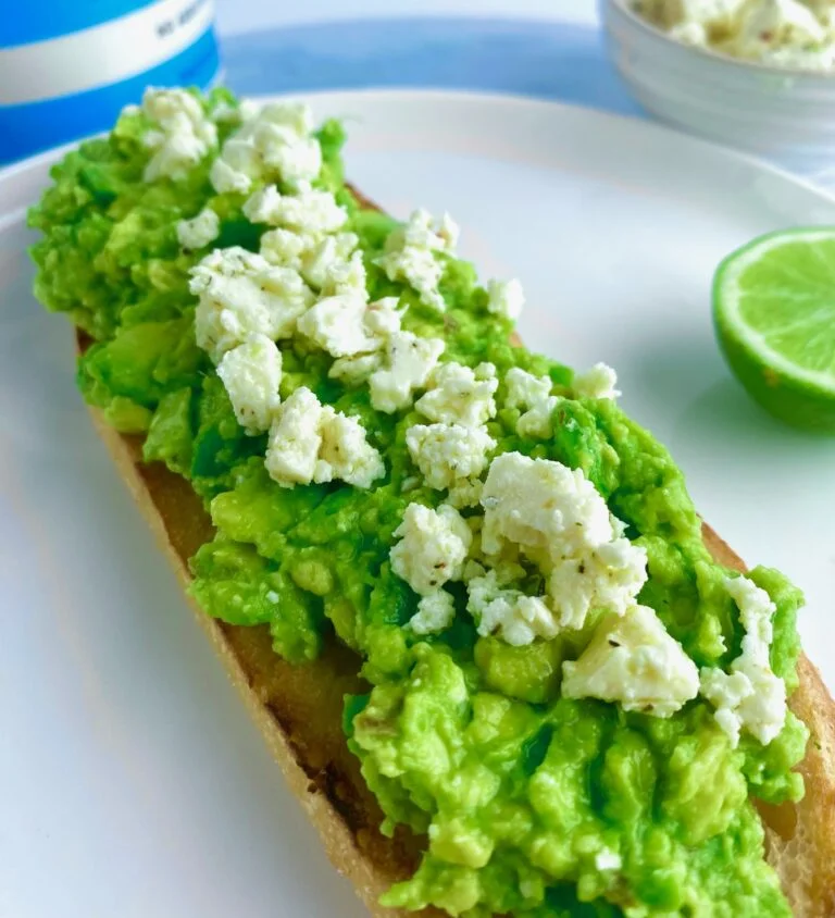 Avocado Toast with Feta Close up