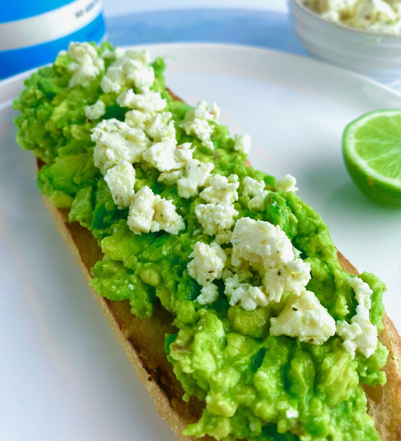 Avocado Toast with Feta Close up