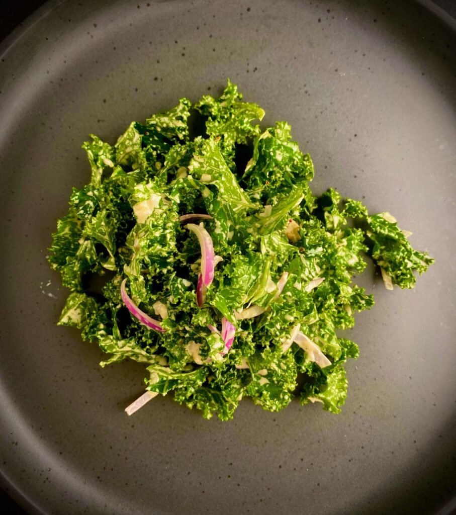 Creamy Kale Salad on plate