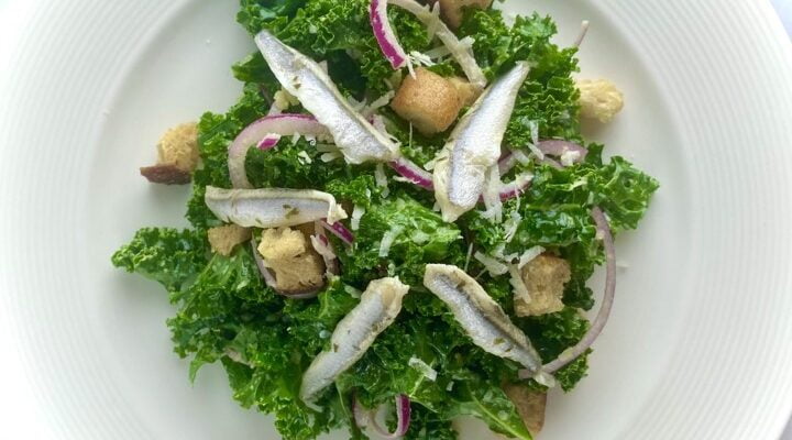 Kale Caesar Salad with White Anchovies