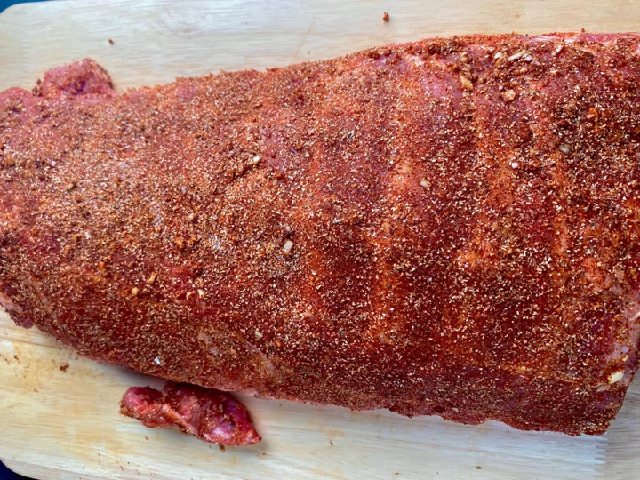 Dry Rub applied to Pork Ribs Low and Slow