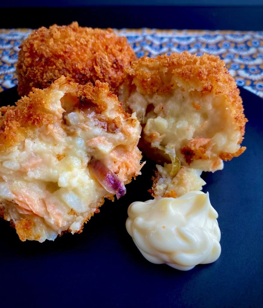 Close up of Smoked Fish Croquettes