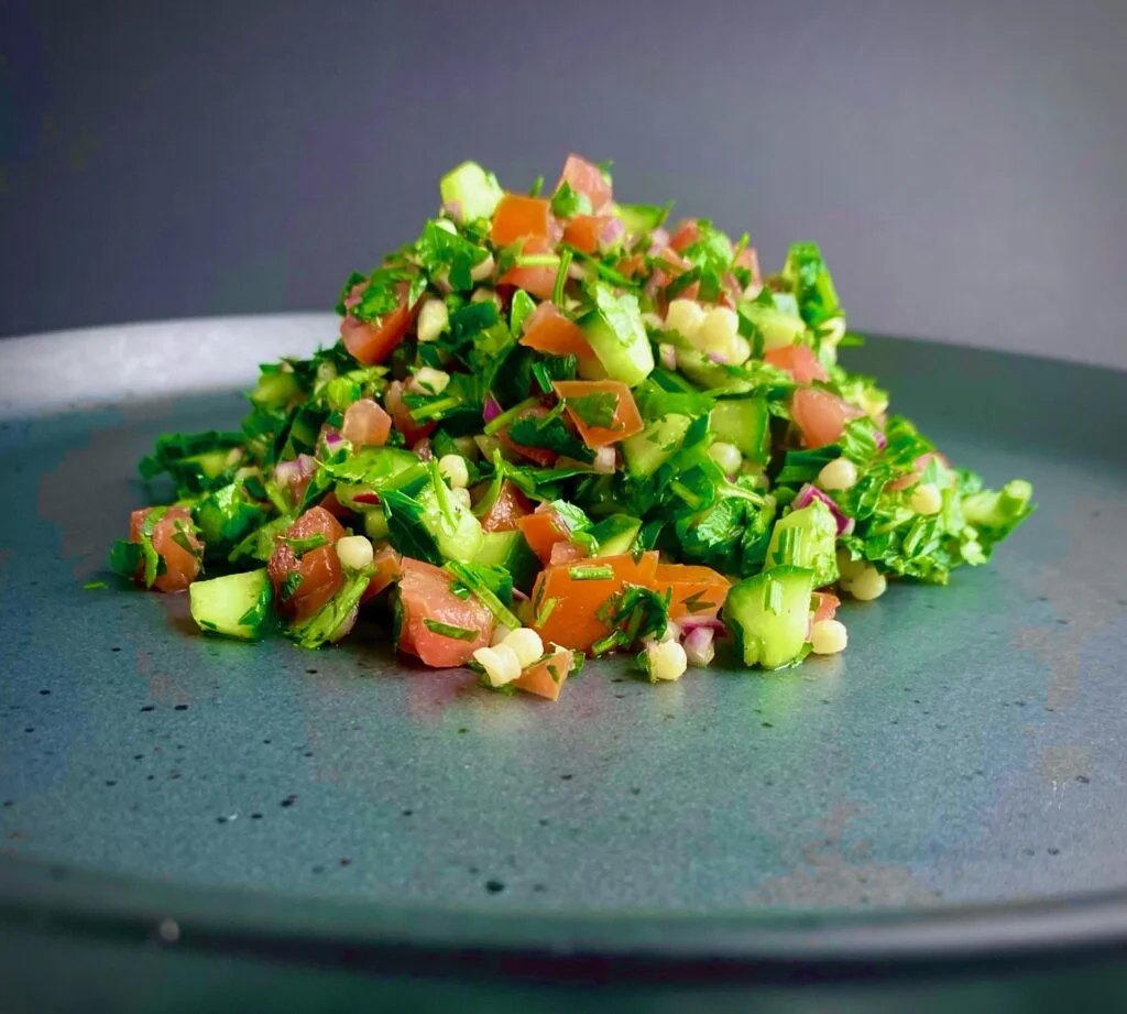 Side view of Tabbouleh Salad with Couscous