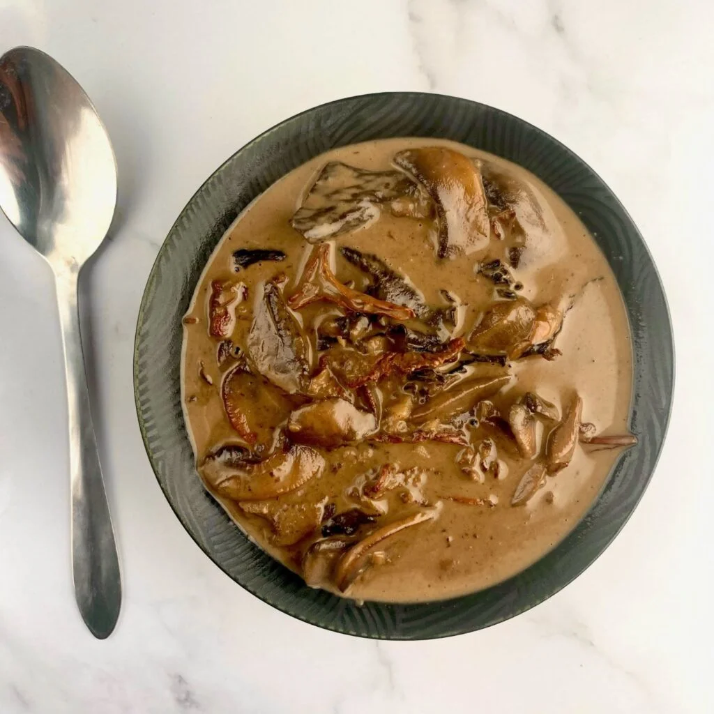 Mushroom Sauce for Steak Top View