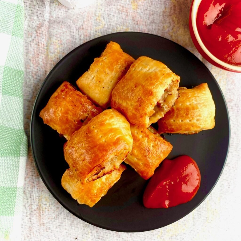 Pork Sausage Rolls top down view