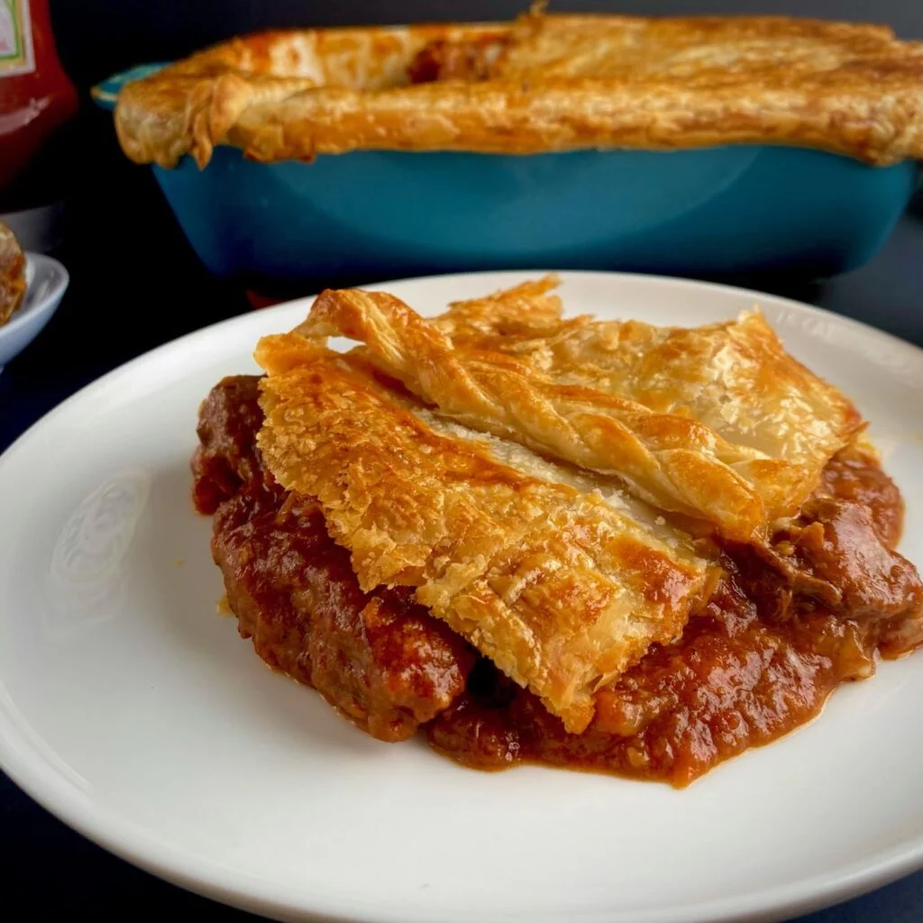 Beef and Guinness Pie on plate