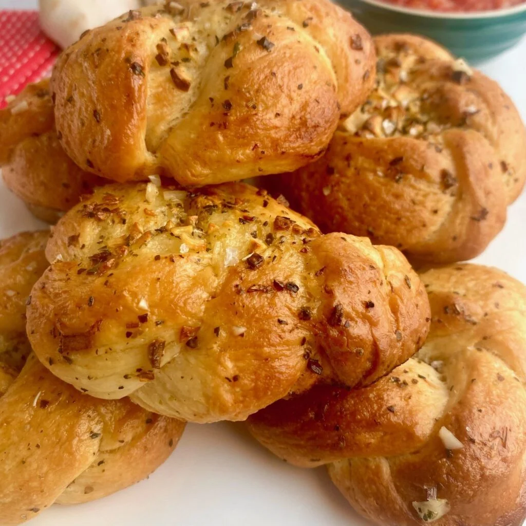 Homemade Garlic Knots Close
