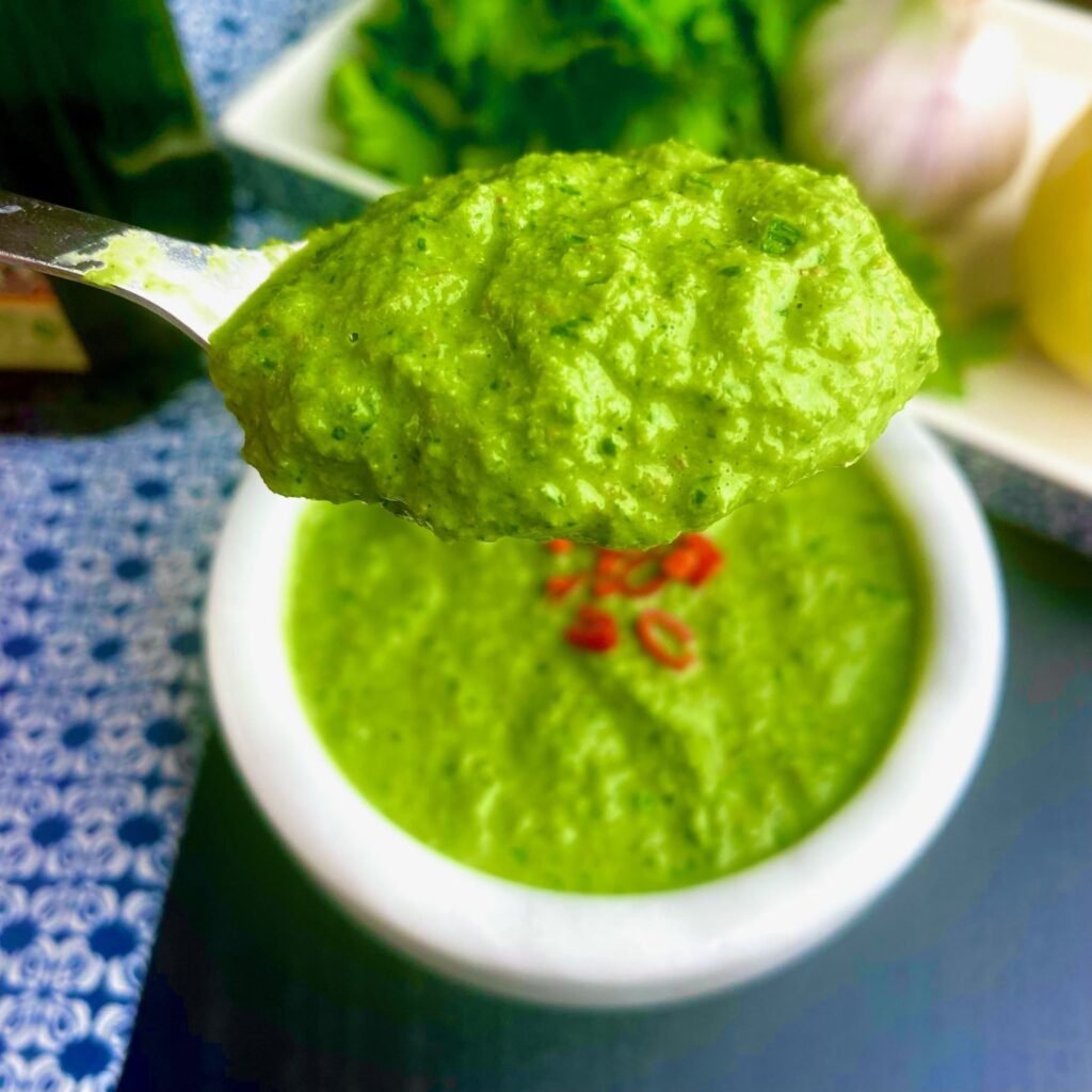 Spicy Chimichurri Sauce spoon