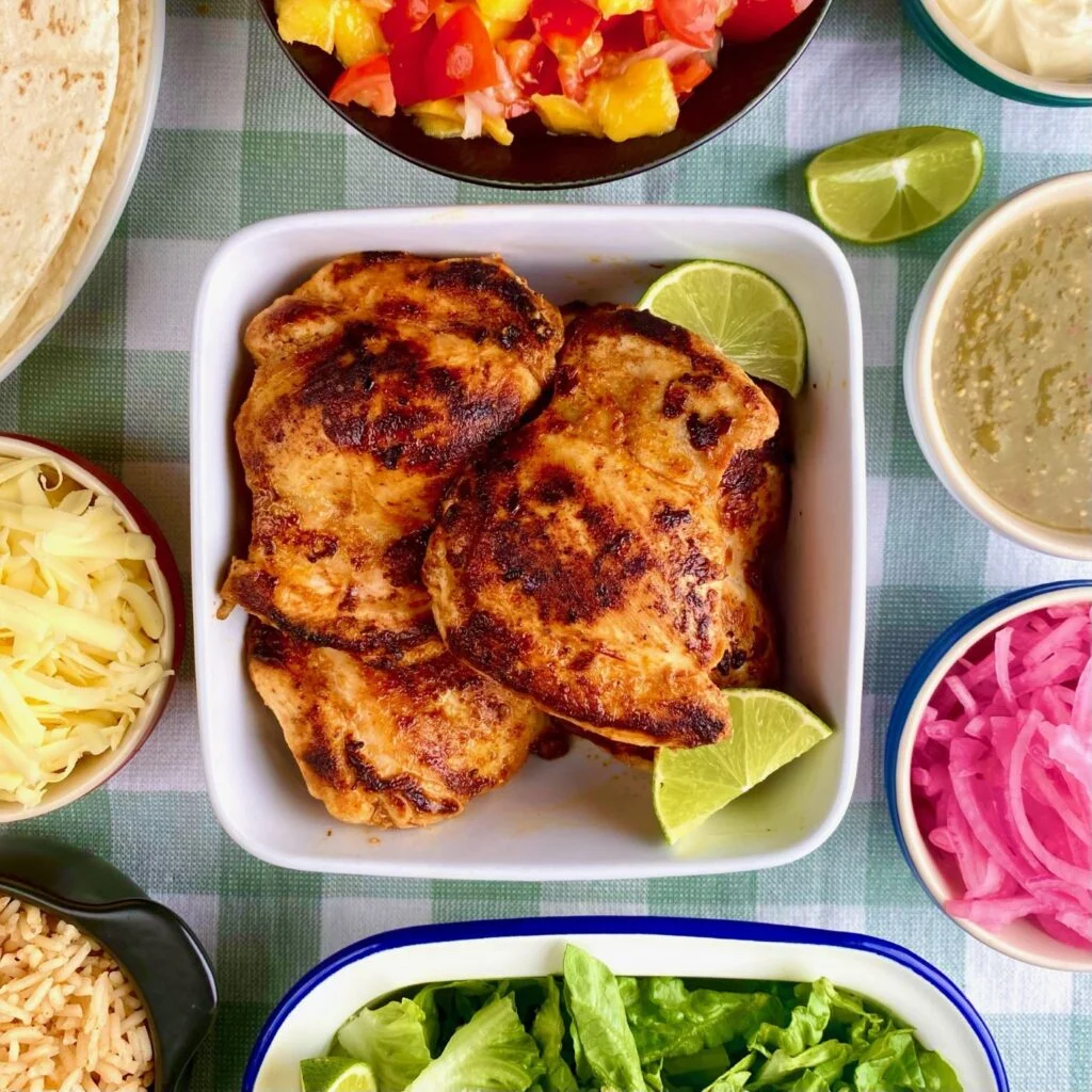 Easy Chicken Burritos top down