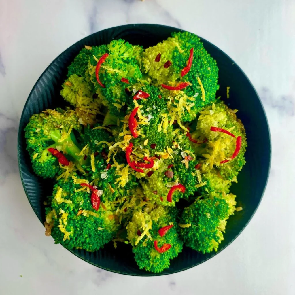 Garlic Lemon Broccoli top down no chili