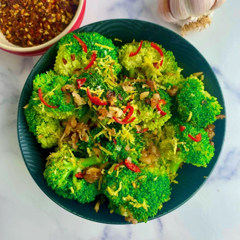 Garlic Lemon Broccoli top down close