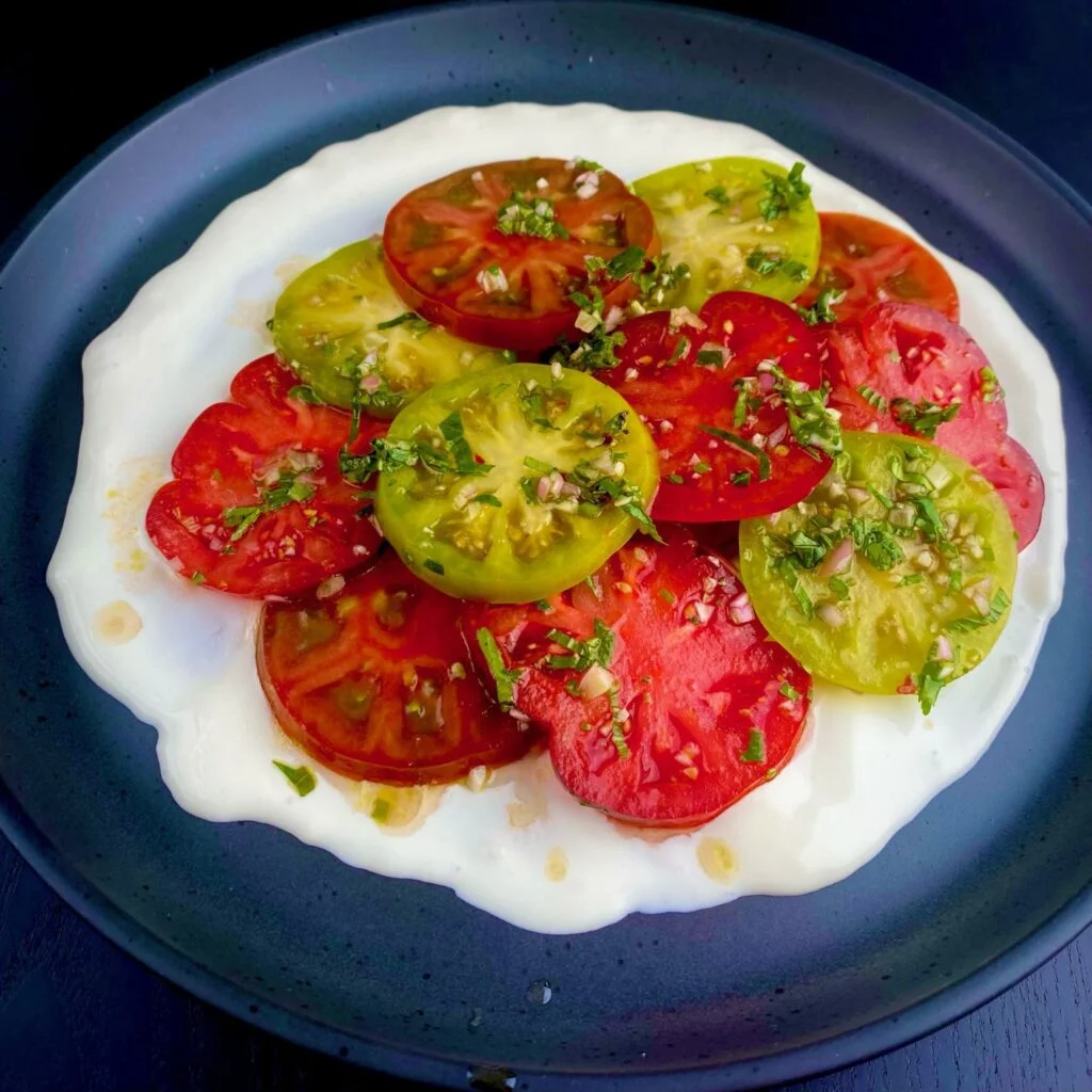 Heirloom Tomato and Stracciatella Tomatoes