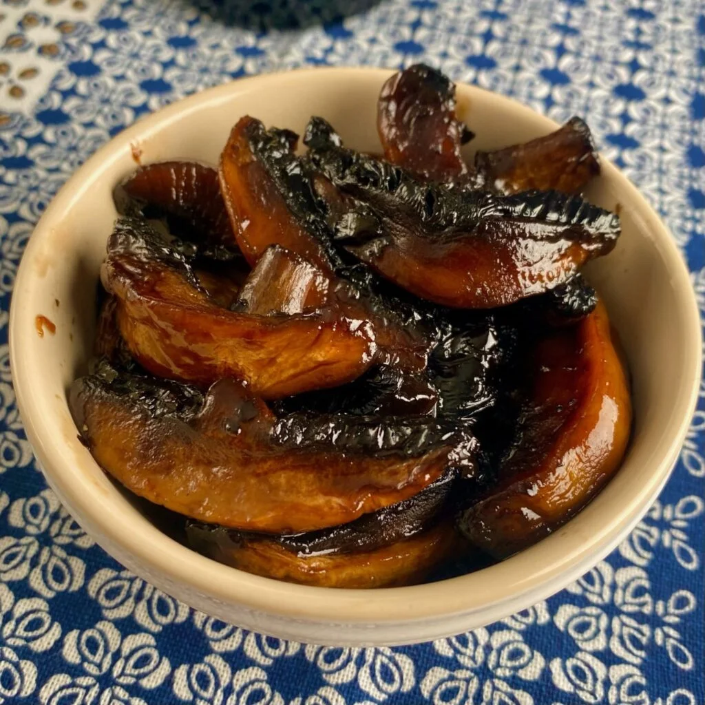 Portobello Mushrooms in Sherry Close up