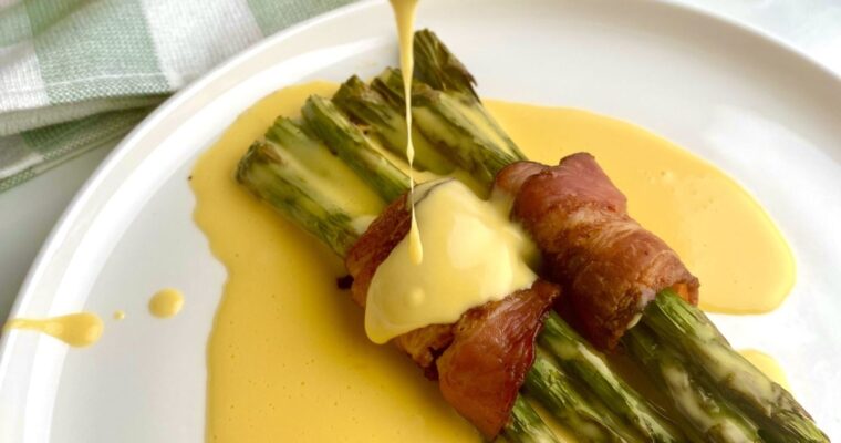 Bacon Wrapped Asparagus with Hollandaise