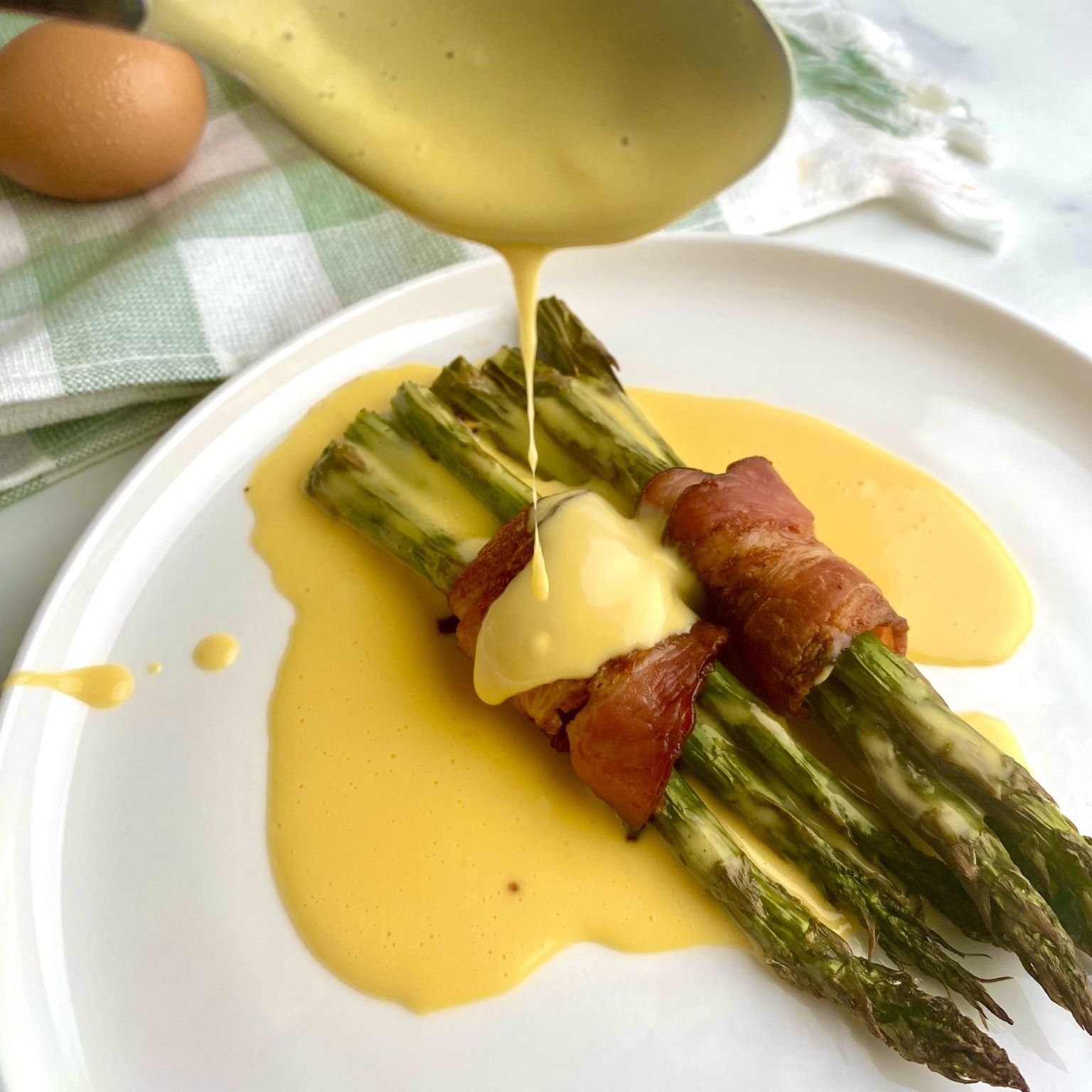 Bacon Wrapped Asparagus with Hollandaise