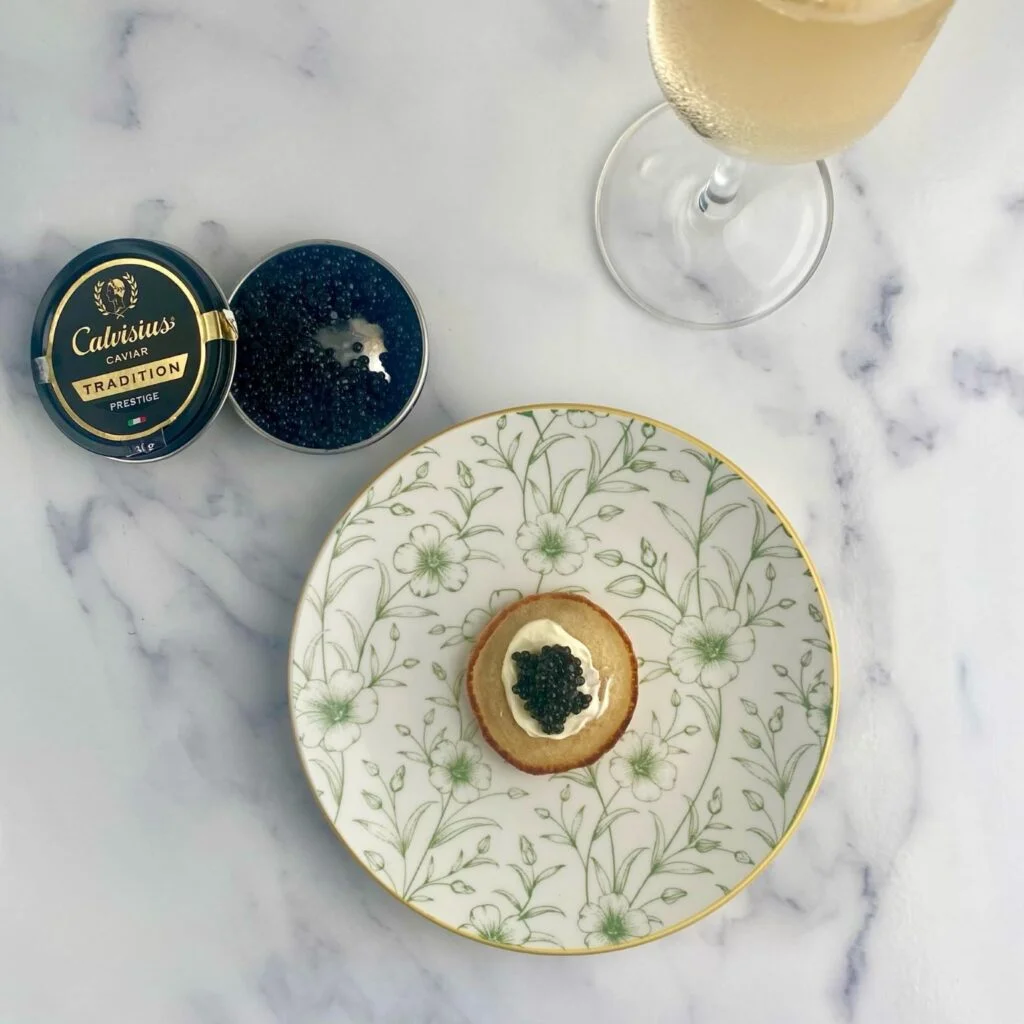 Caviar Bump top down with Champagne