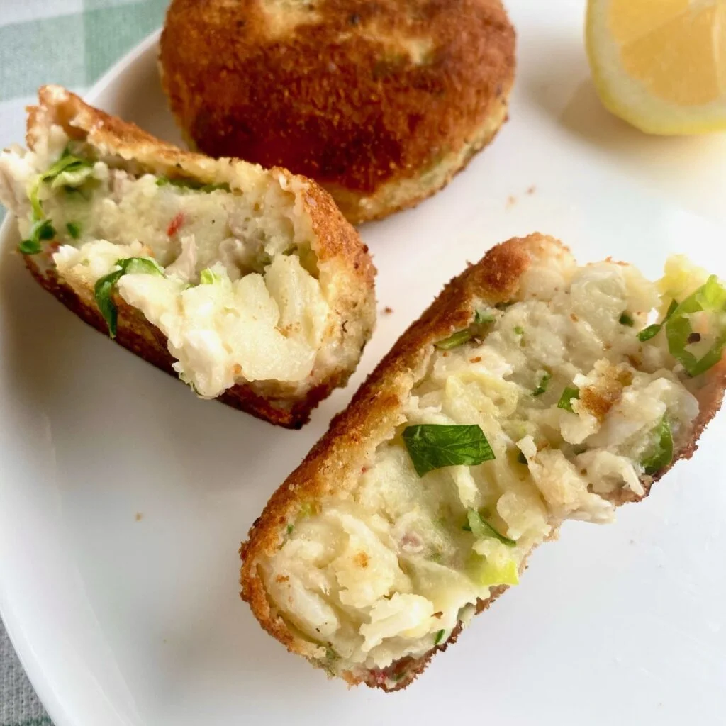 Cod Fish Cakes with Potatoes filling