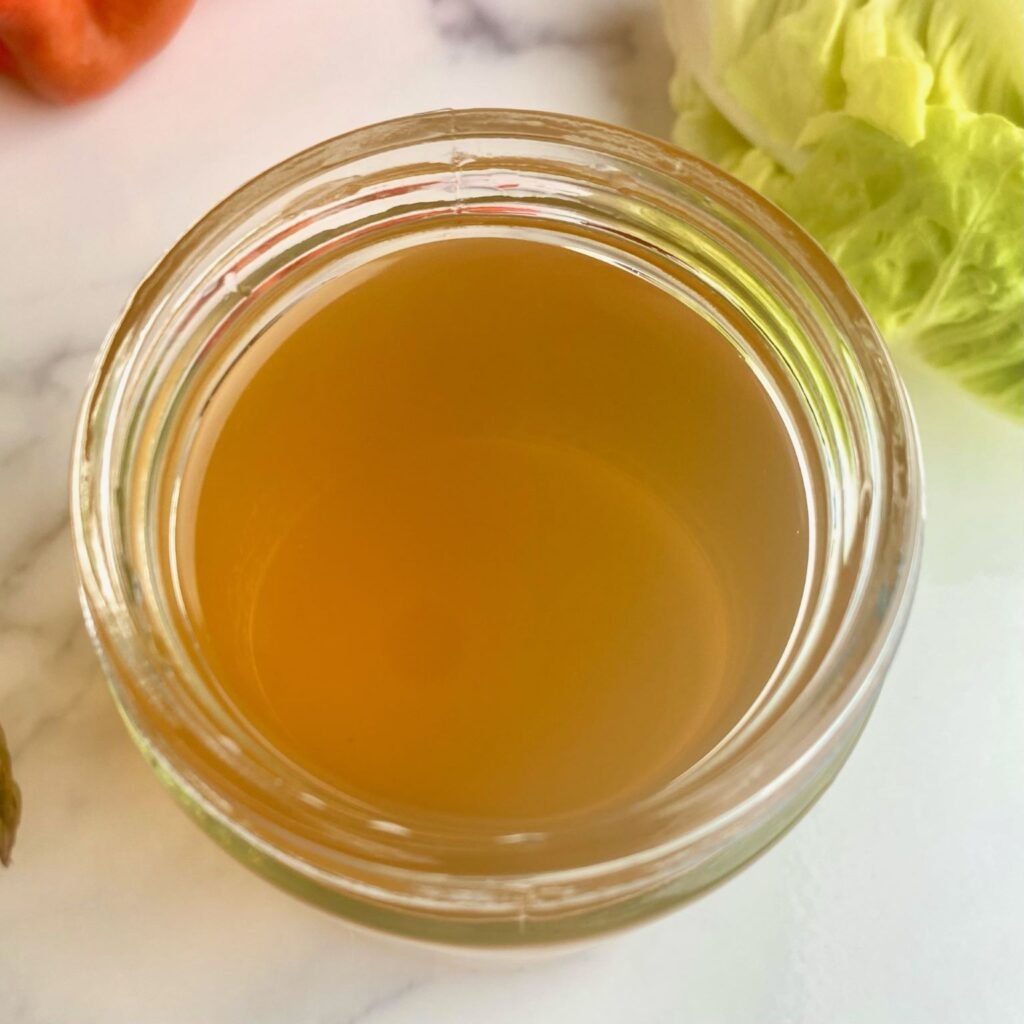 Homemade Vegetable Broth top down