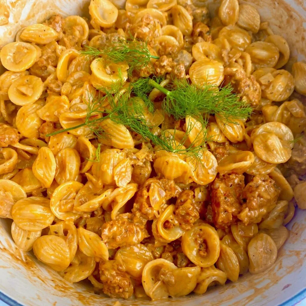 Sausage and Fennel Pasta close up