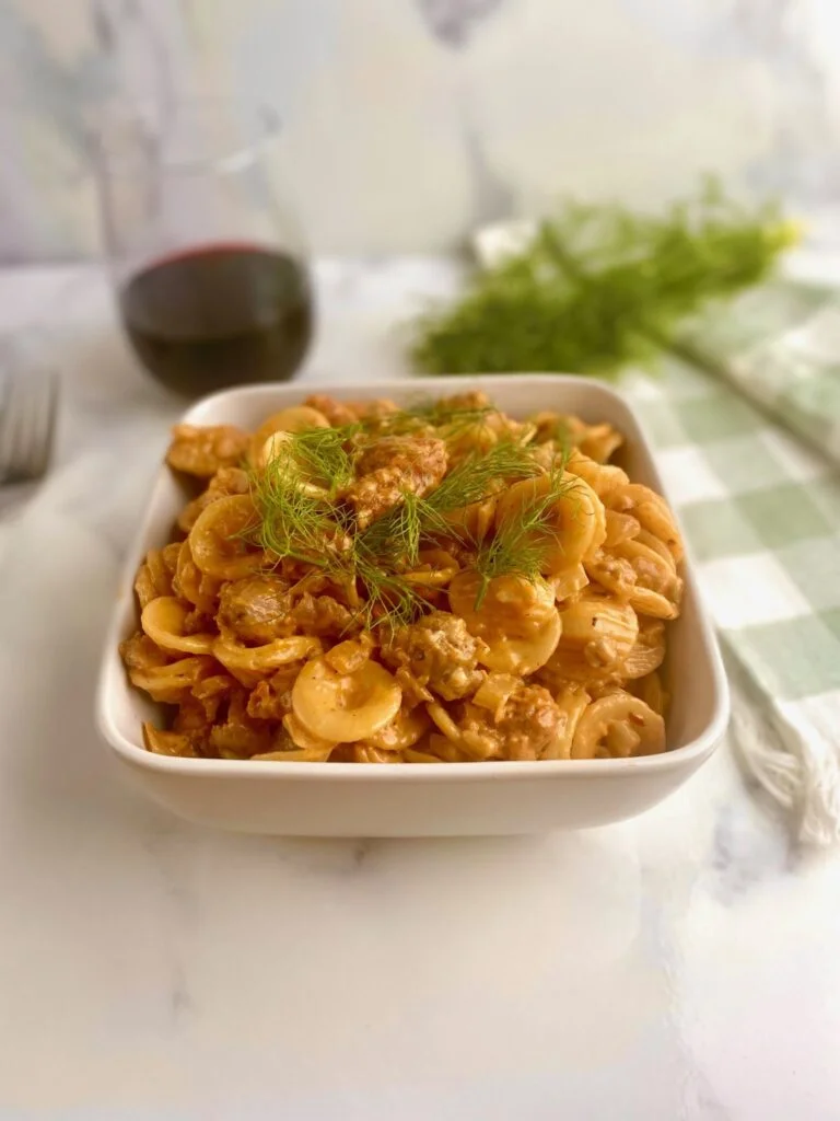 Sausage and Fennel Pasta with wine