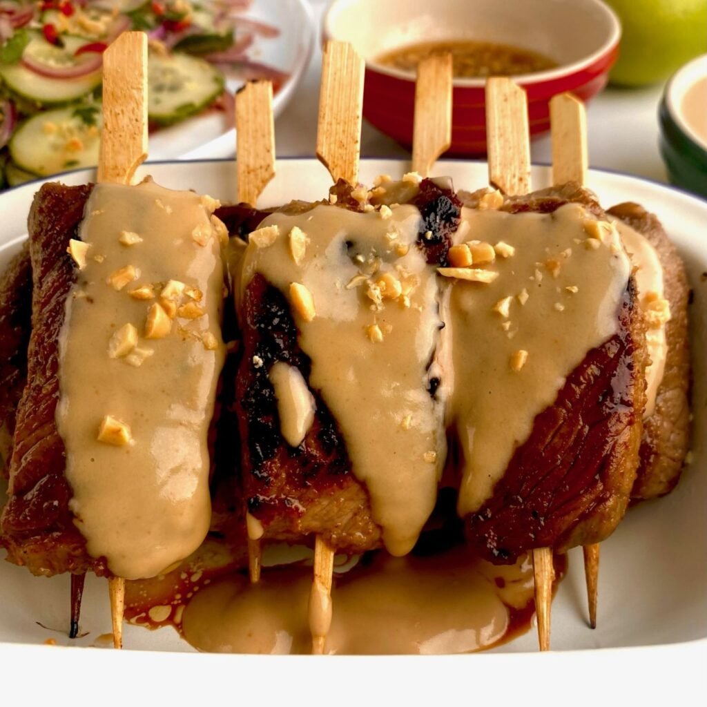 Beef Skewers with Peanut Sauce Satay