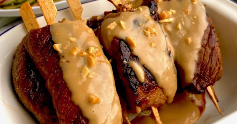 Beef Skewers with Peanut Sauce