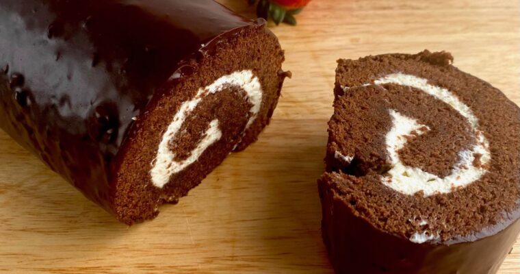 Chocolate Swiss Roll Cake