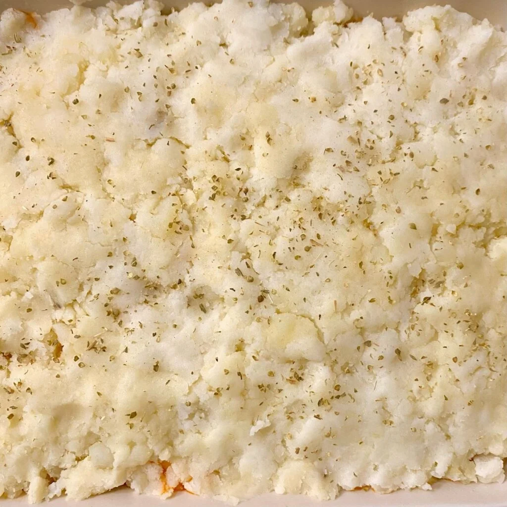 Fluffy Mashed Potatoes topping a Pie