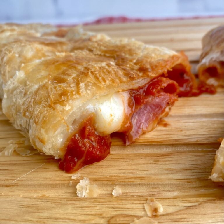 Puff Pastry Stromboli With Mozzarella Pepperoni And Tomato 6835