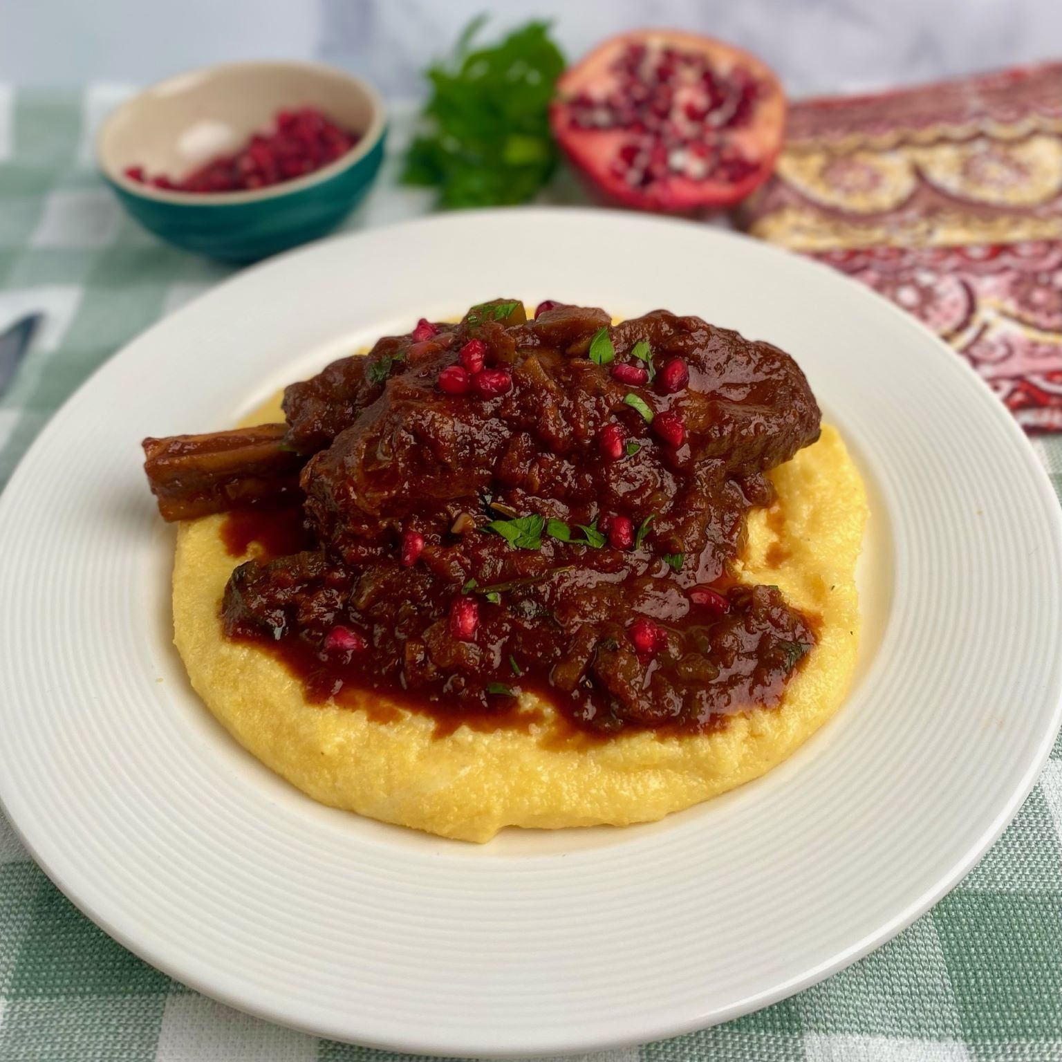 Braised Lamb Shanks with Grits