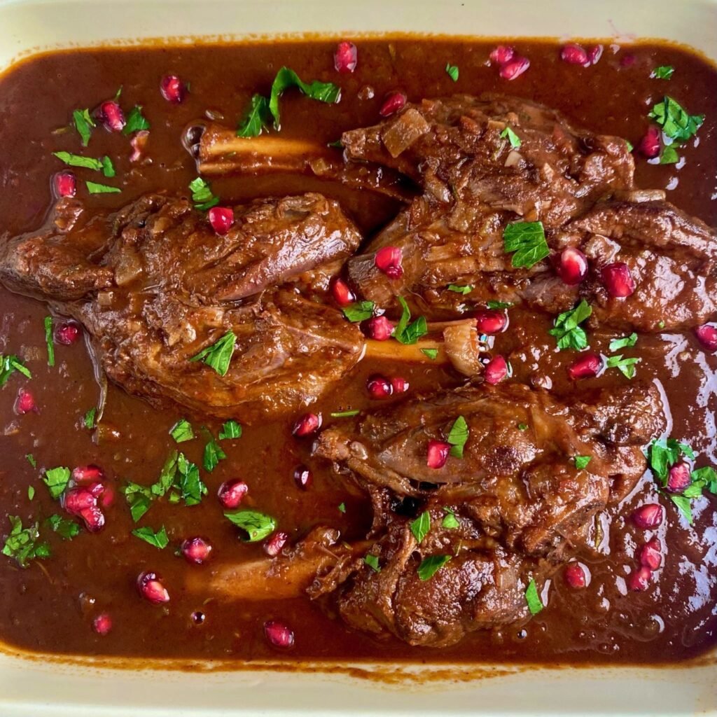 Braised Lamb Shanks with Grits spiced