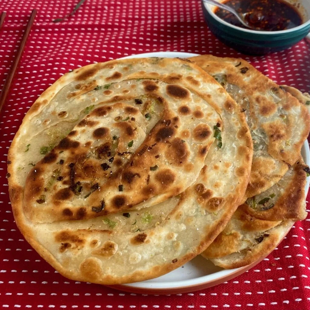 Cooked Crispy Scallion Pancakes