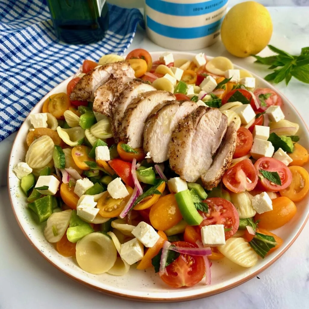 Greek Pasta Salad with Chicken