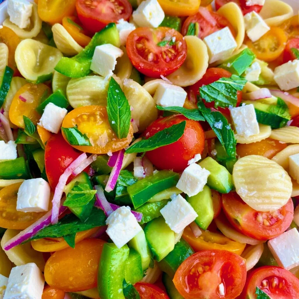 Greek Pasta Salad with Feta and Mint