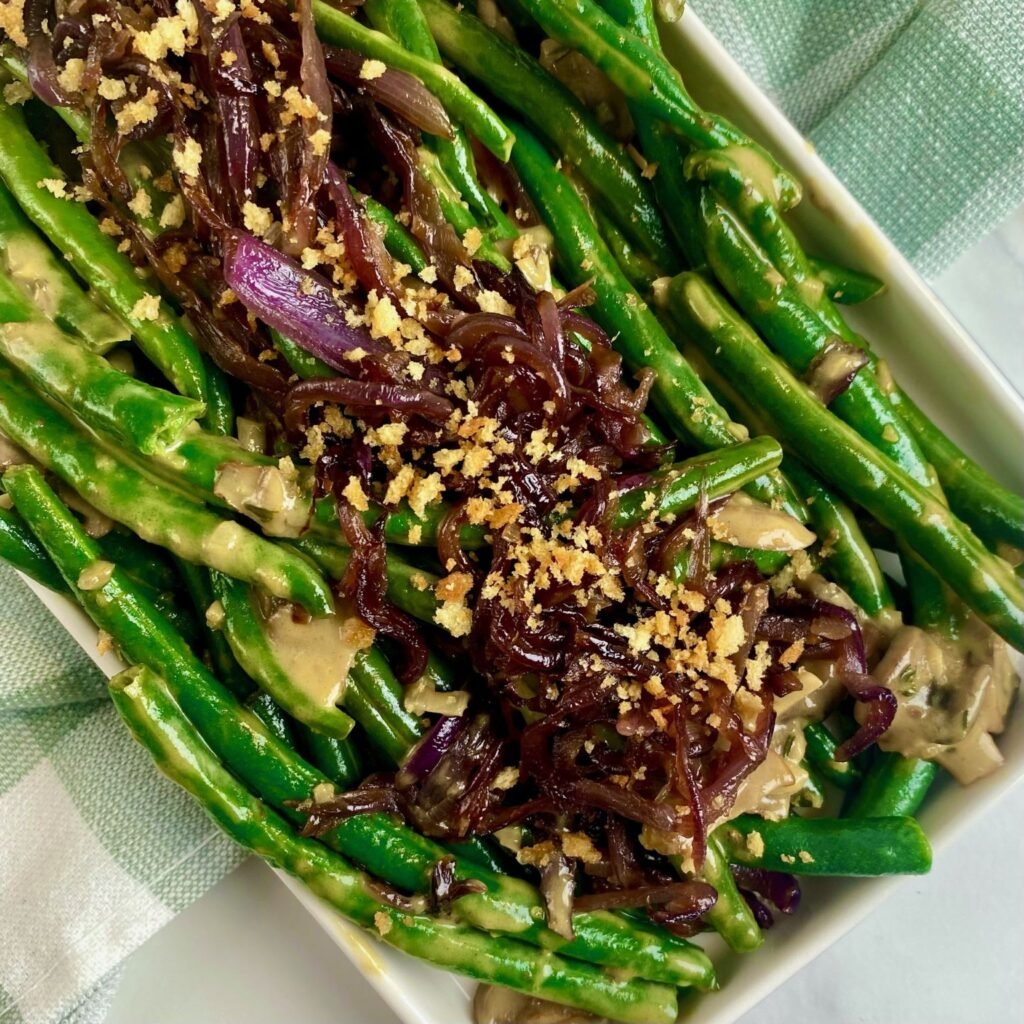 Southern Green Bean Casserole crunchy beans