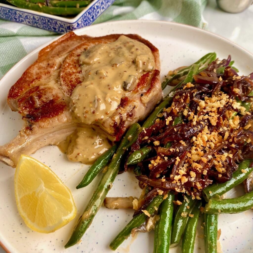 Green Bean Casserole with Pork Chop