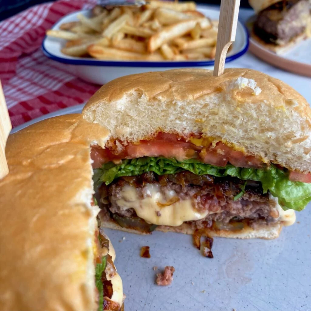Juicy Lucy with Lettuce and Tomato