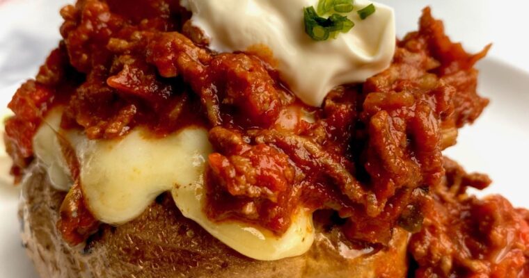 Chili Baked Potato with Cheese