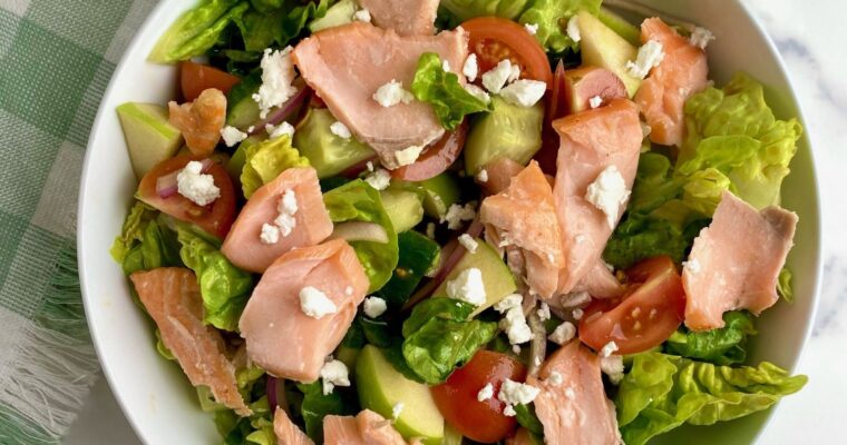 Chopped Salmon Salad with Candied Peanuts