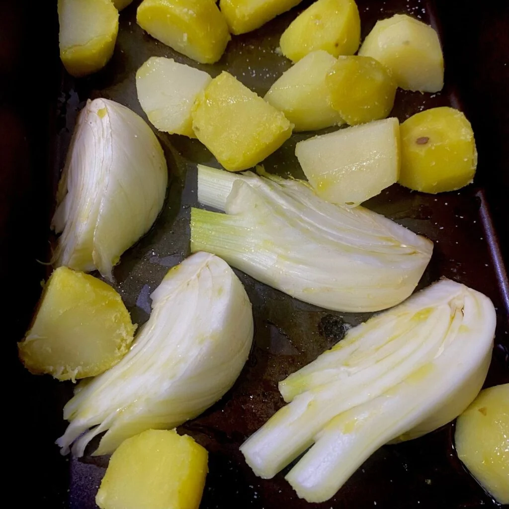 Fennel and Potatoes in Pan