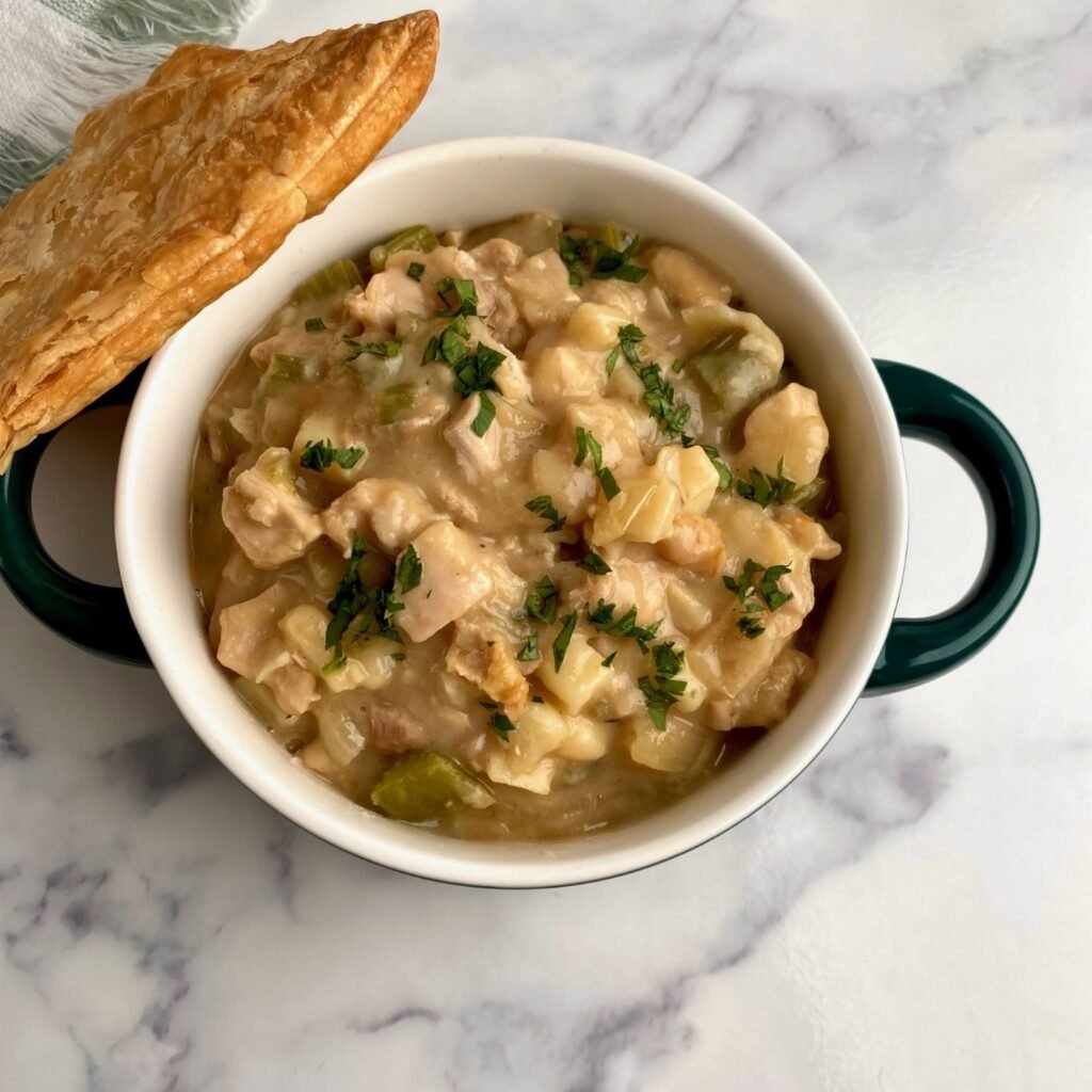 Puff Pastry Chicken Pot Pie with Chicken Thighs
