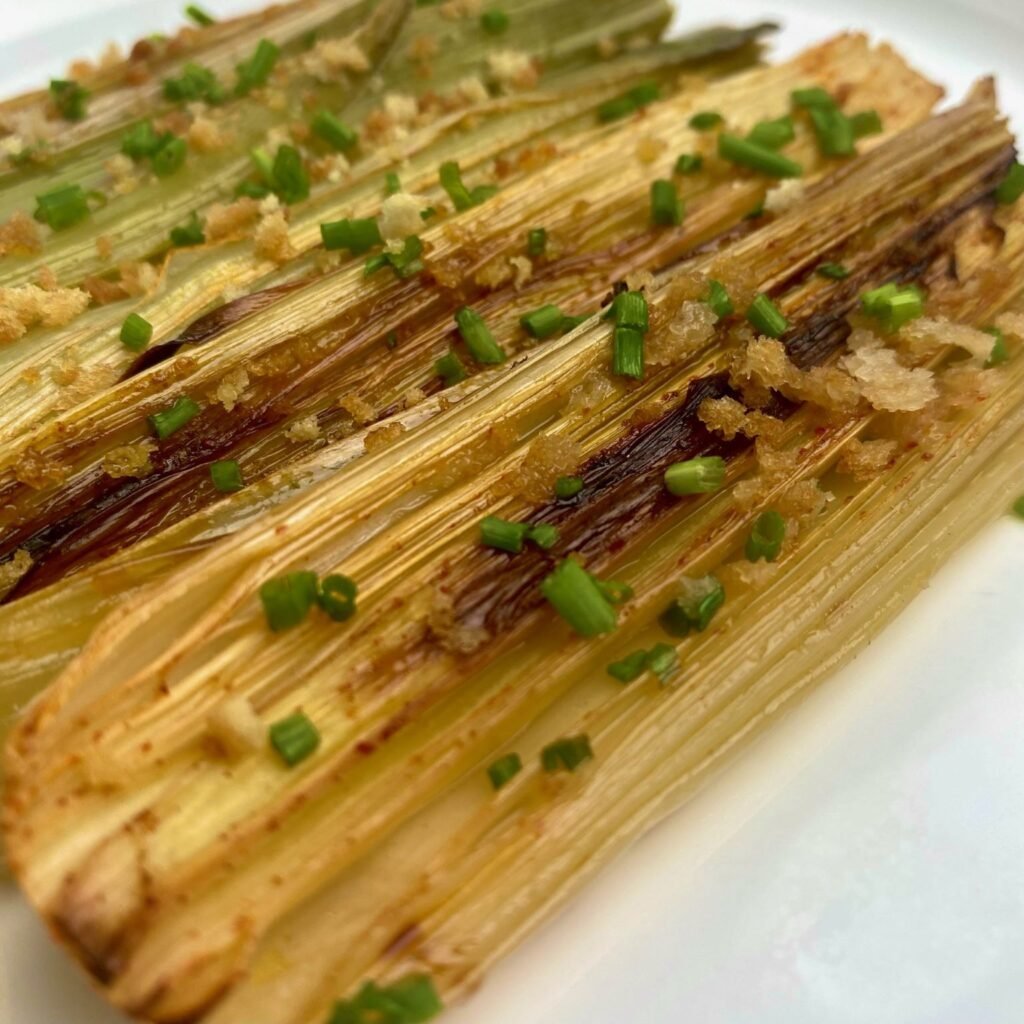 White Wine Braised Leeks side dish