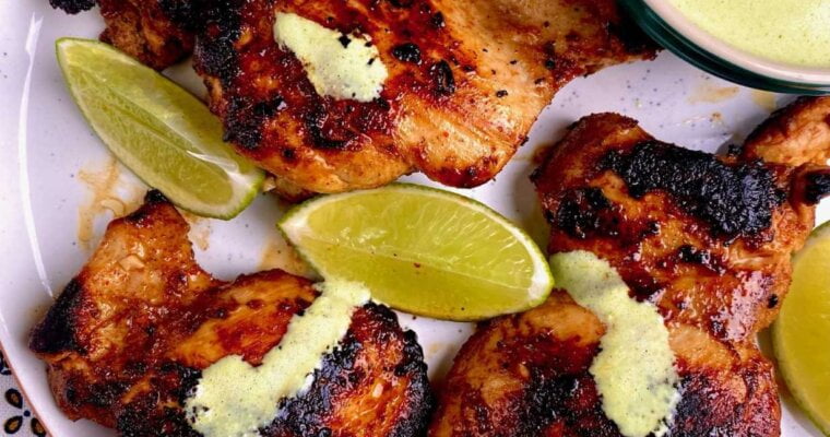 Peruvian Chicken with Spicy Green Sauce