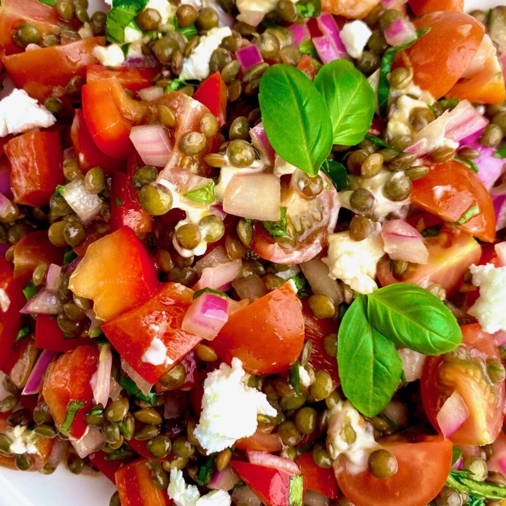 Tomato and Lentil Salad close up