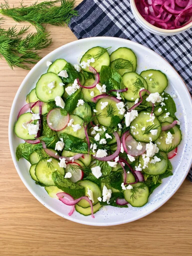 Cucumber Dill Salad with Mint dressing