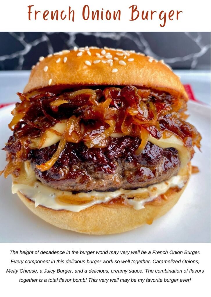 Fall Recipes Cookbook French Onion Burger Cover