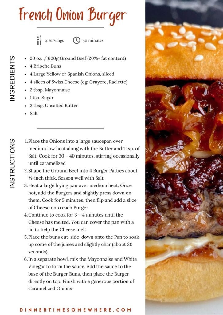 Fall Recipes Cookbook French Onion Burger Recipes